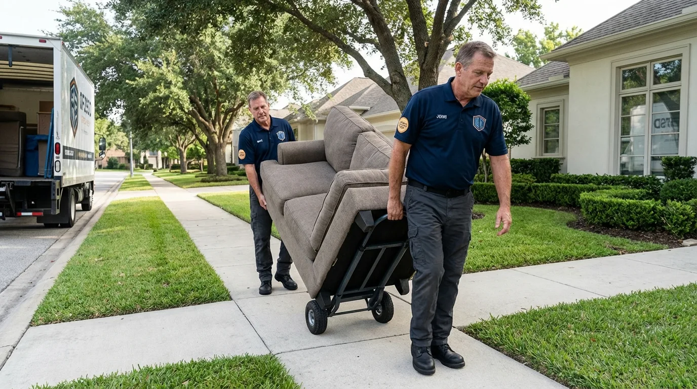 Local residential moving crew loading furniture in Big Rock, IL