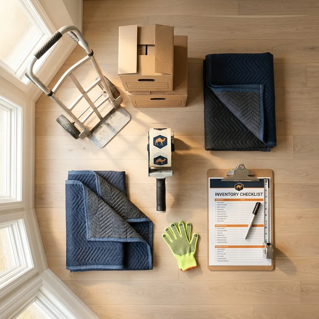 Professional moving supplies and packing materials layout for Big Rock residential relocations
