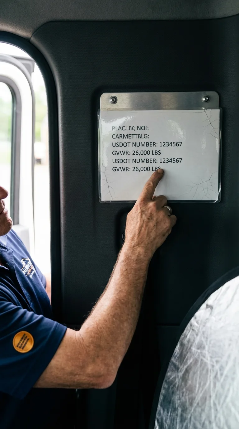 USDOT licensing placard verification in Big Rock
